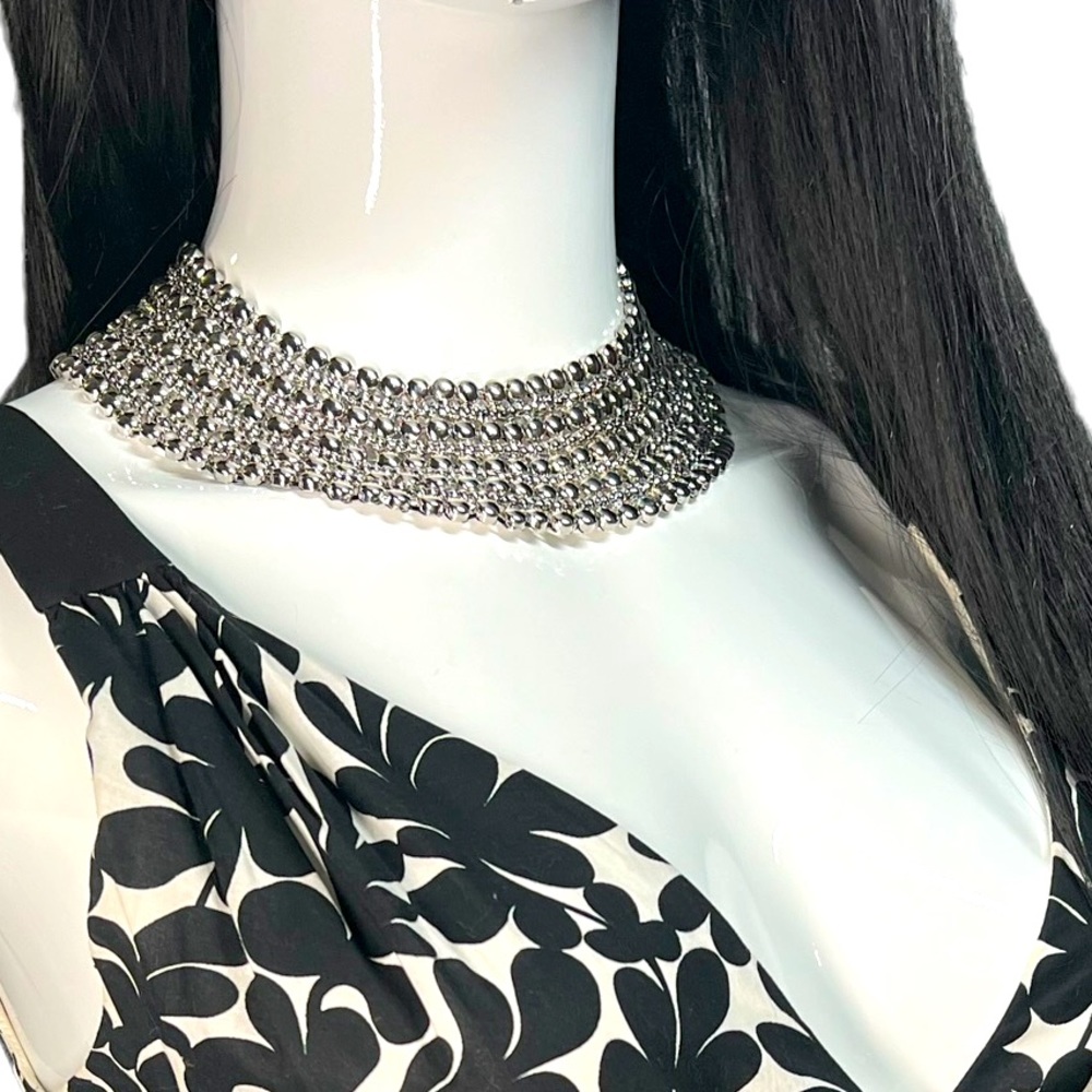 Silver statement necklace
